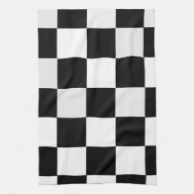 Black and White Checkered Hand Towels