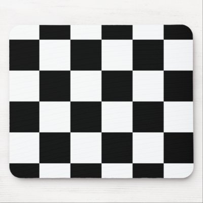 Black and white checkered mousepad by scarletquill