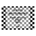 Black and white checkered pattern card
