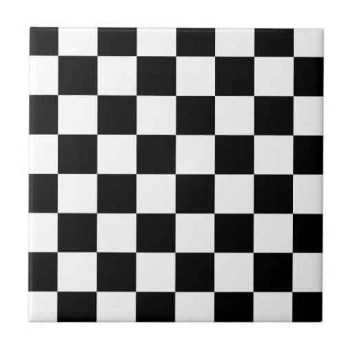 Black and White Checkered Pattern Gifts Ceramic Tile from Zazzle.