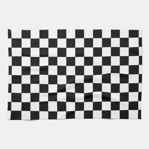 Black and white checkered pattern hand towel Zazzle