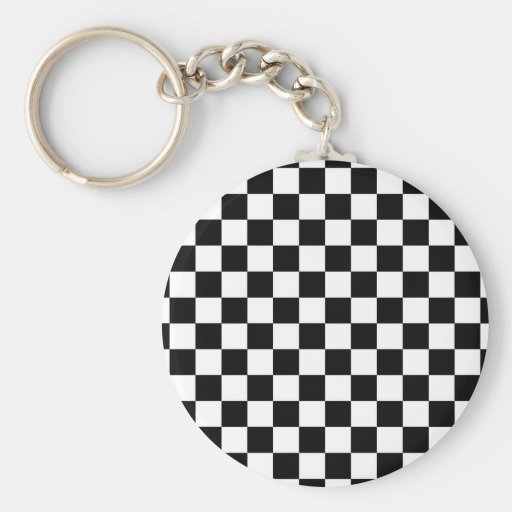 Black and white checkered pattern key chains