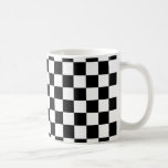 Black and white checkered pattern mug