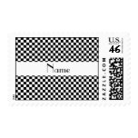 Black and white checkered pattern postage stamps