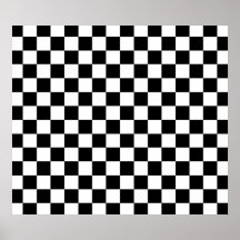 Black and white checkered pattern poster