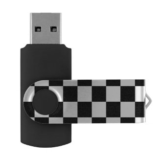 Black and White Checkered Pattern Swivel USB 3.0 Flash Drive