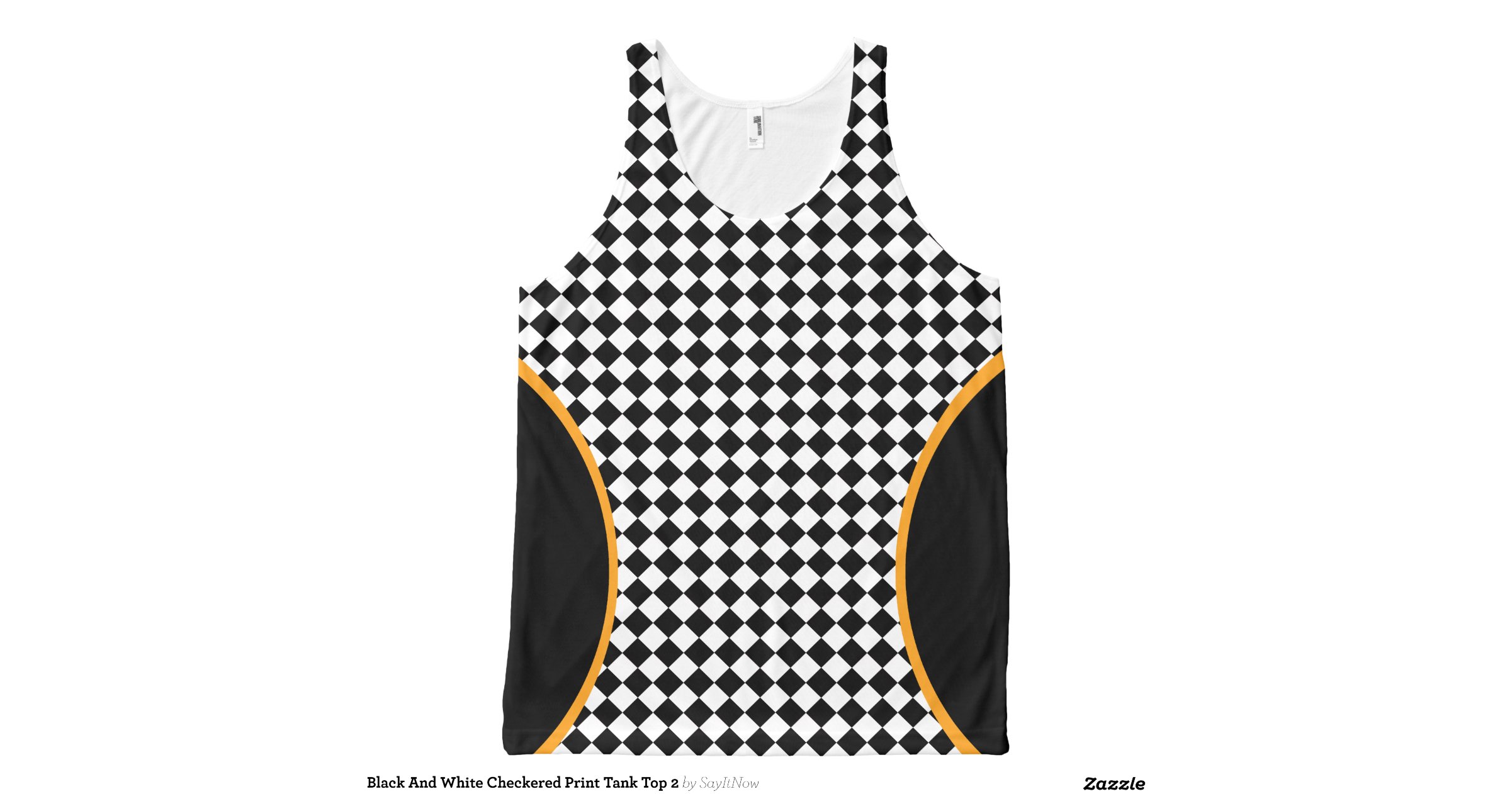 black and white checkered tank top