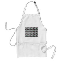 Black and White Checkered with Small Red Flowers Apron