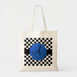 Black and white checkers monogram canvas bag