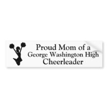 Black and White Cheer Mom Bumper Sticker