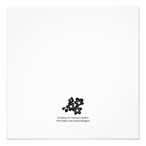 Black and White Cherry Blossoms Custom Invites
