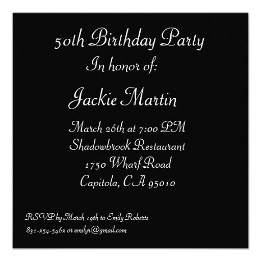 Black and white Chevron 50th birthday invitations