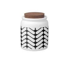 Black and White Chevron Pattern, Like Knitting. Candy Dishes
