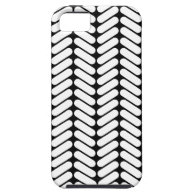 Black and White Chevron Pattern, Like Knitting. iPhone 5 Cases