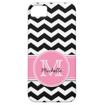 Black and White Chevron with Bubblegum Pink iPhone 5 Covers