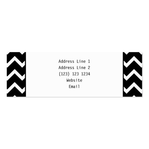 Black and White Chevron with Custom Monogram. Business Card Template (back side)