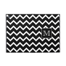 Black and White Chevron with Custom Monogram. Cases For iPad Mini