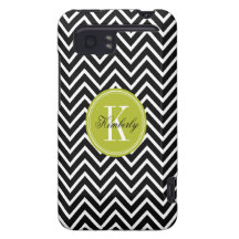 Black and White Chevron with Lime Green Monogram HTC Vivid / Raider 4G Cover