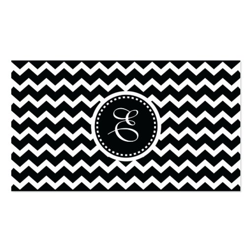 Black and White Chevron Zig Zag Retro Elegance Business Card Templates (back side)