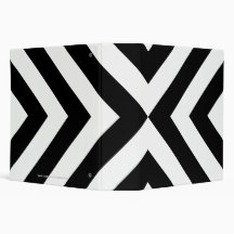 Black and White Chevrons 3 Ring Binders