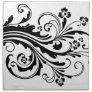 Black and White Chic Country Floral Printed Napkin