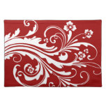 Black and White Chic Country Floral Place Mat