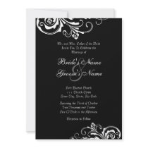 Black and White Chic Wedding Invitation