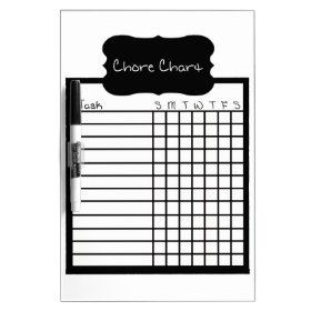 Black and White Chore Chart Dry-Erase Whiteboards