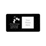 Black and White Christmas Photo Frame Address Label