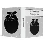 Black and White Christmas Pudding and Stars. 3 Ring Binder