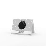 Black and White Christmas Pudding and Stars. Greeting Card