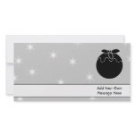 Black and White Christmas Pudding and Stars. Personalized Photo Card