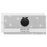Black and White Christmas Pudding and Stars. Rack Card Design