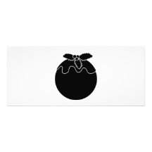 Black and White Christmas Pudding. Custom Invitations