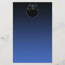 Black and White Christmas Pudding. On Blue. Custom Flyer