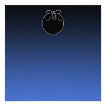 Black and White Christmas Pudding. On Blue. Announcement