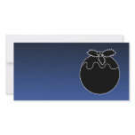 Black and White Christmas Pudding. On Blue. Picture Card