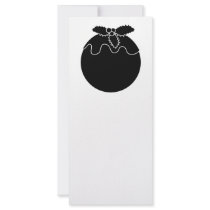 Black and White Christmas Pudding. Rack Card