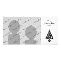 Black and White Christmas Tree Design. Photo Card Template