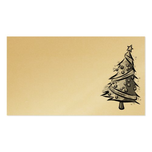 Black and White Christmas Tree Gift Tag