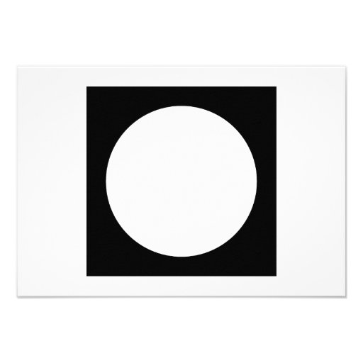 Black and White Circle, Simple Geometric Design. Invitation
