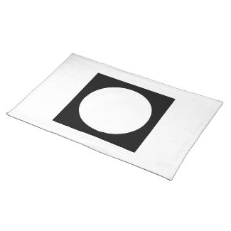 Black and White Circle, Simple Geometric Design. Place Mats