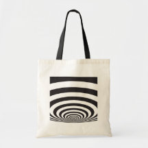 black and white circles art vo12c tote bag