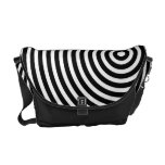 Black and White circles Messenger Bags