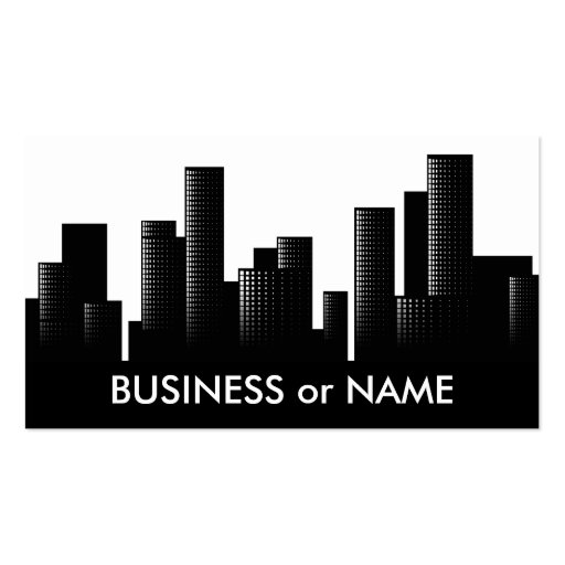 black and white cityscape business card template