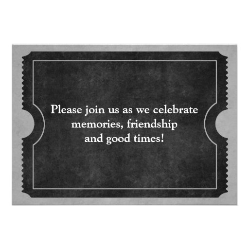 Black and White Class Reunion Ticket Invitations