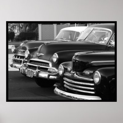 Black and white classic cars poster by ritmospeed