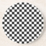 Black And White Classic Checkerboard Drink Coasters