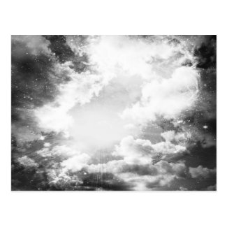 Black and White Clouds Light Postcard