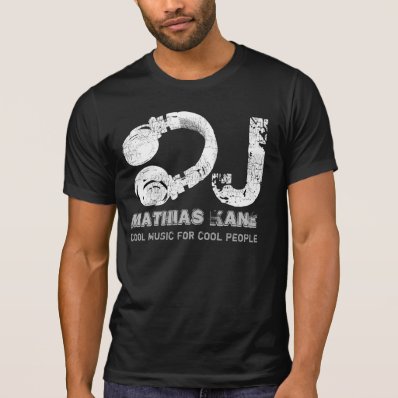 black and white cool music DJ T-shirt